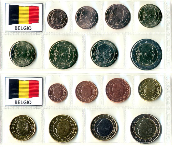 Foglio prestampato EURO COLLECTION:serie monete in corso  Belgio/Germania/Finlandia